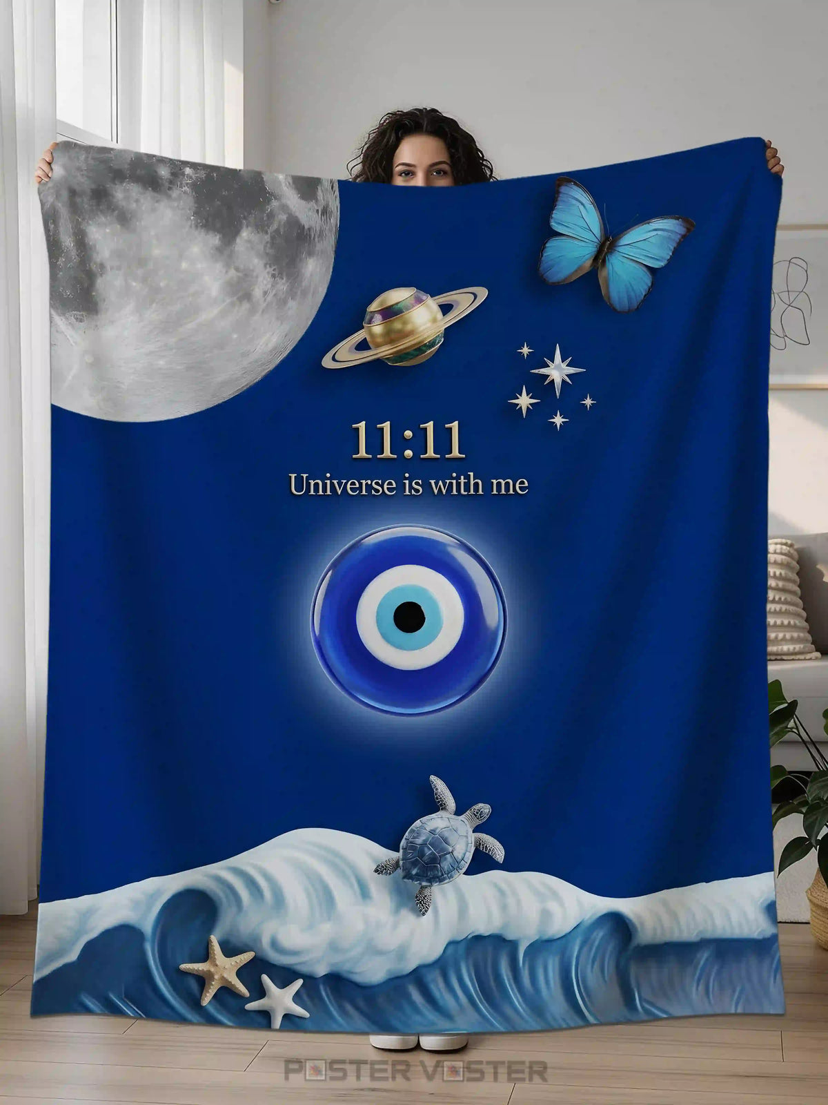 11:11 Evil Eye Celestial Manifestation Wall Tapestry Main Image - Poster Voster