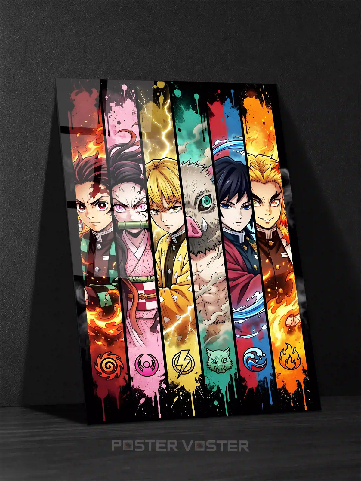 Demon Slayer Characters Metal Poster Main Image - Poster Voster