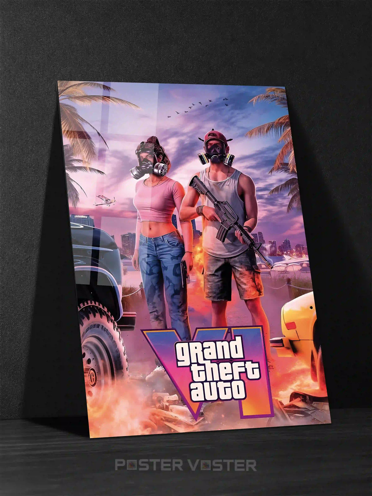 GTA 6 Vice City Gaming Metal Poster Main Image - Poster Voster