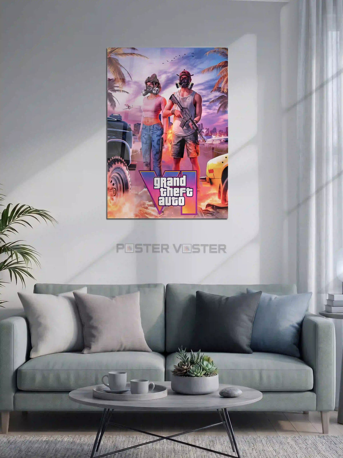 GTA 6 Vice City Gaming Metal Poster on Wall - Poster Voster