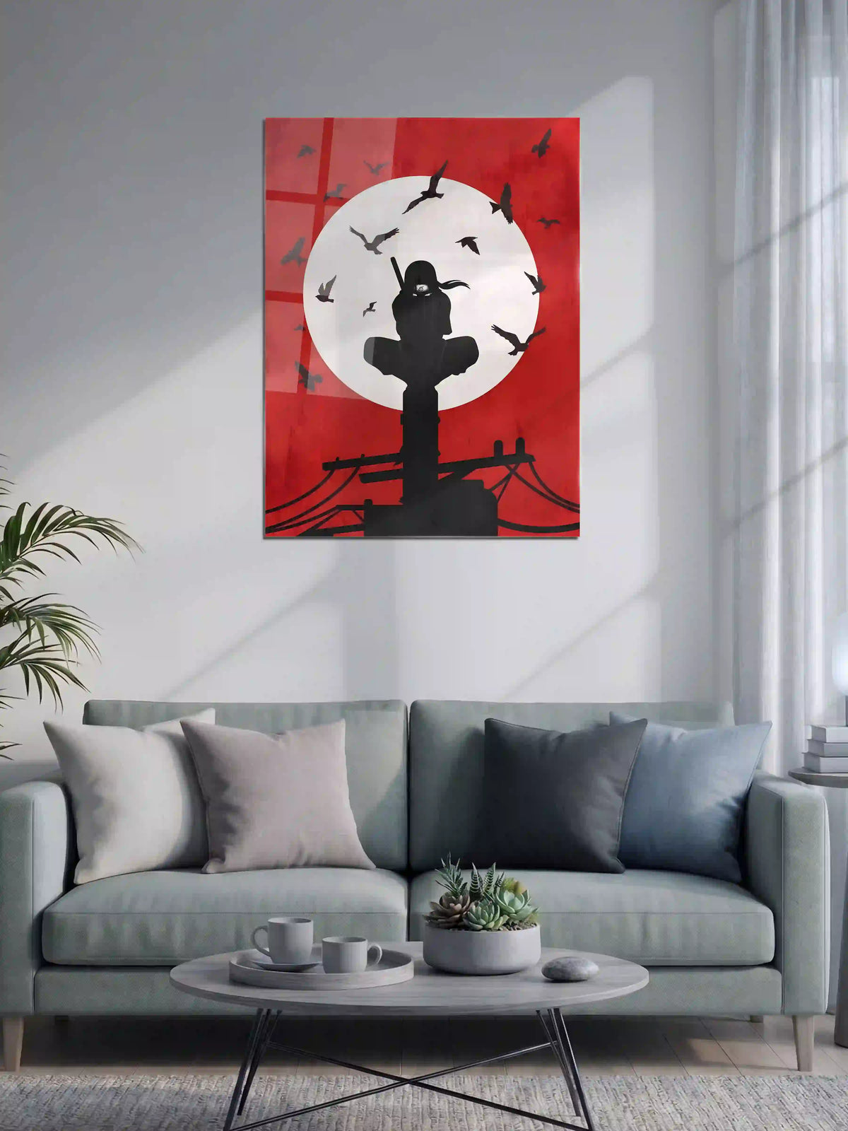 Itachi Uchiha Red Moon Anime Metal Poster on Wall - Poster Voster