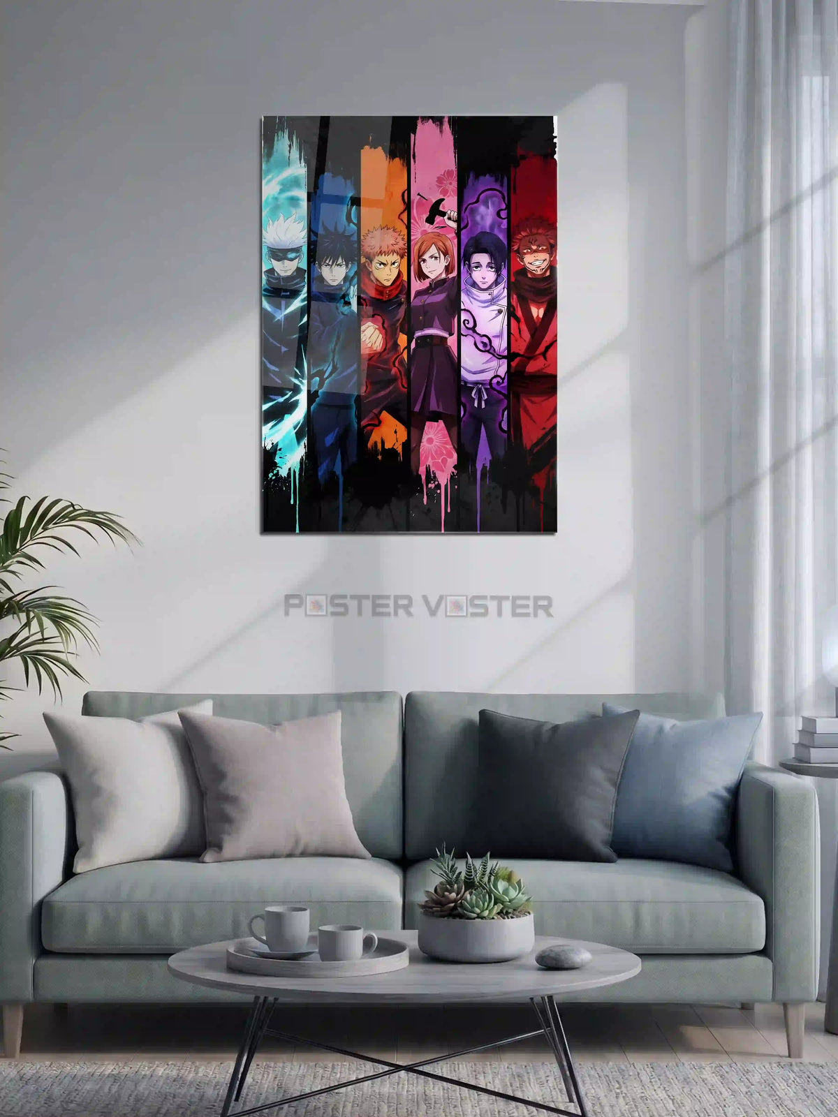 Jujutsu Kaisen Characters Metal Poster on Wall - Poster Voster