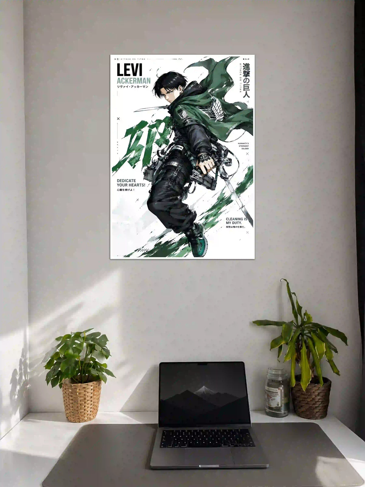 Levi Ackerman Attack on Titan Anime Poster on Wall - Poster Voster