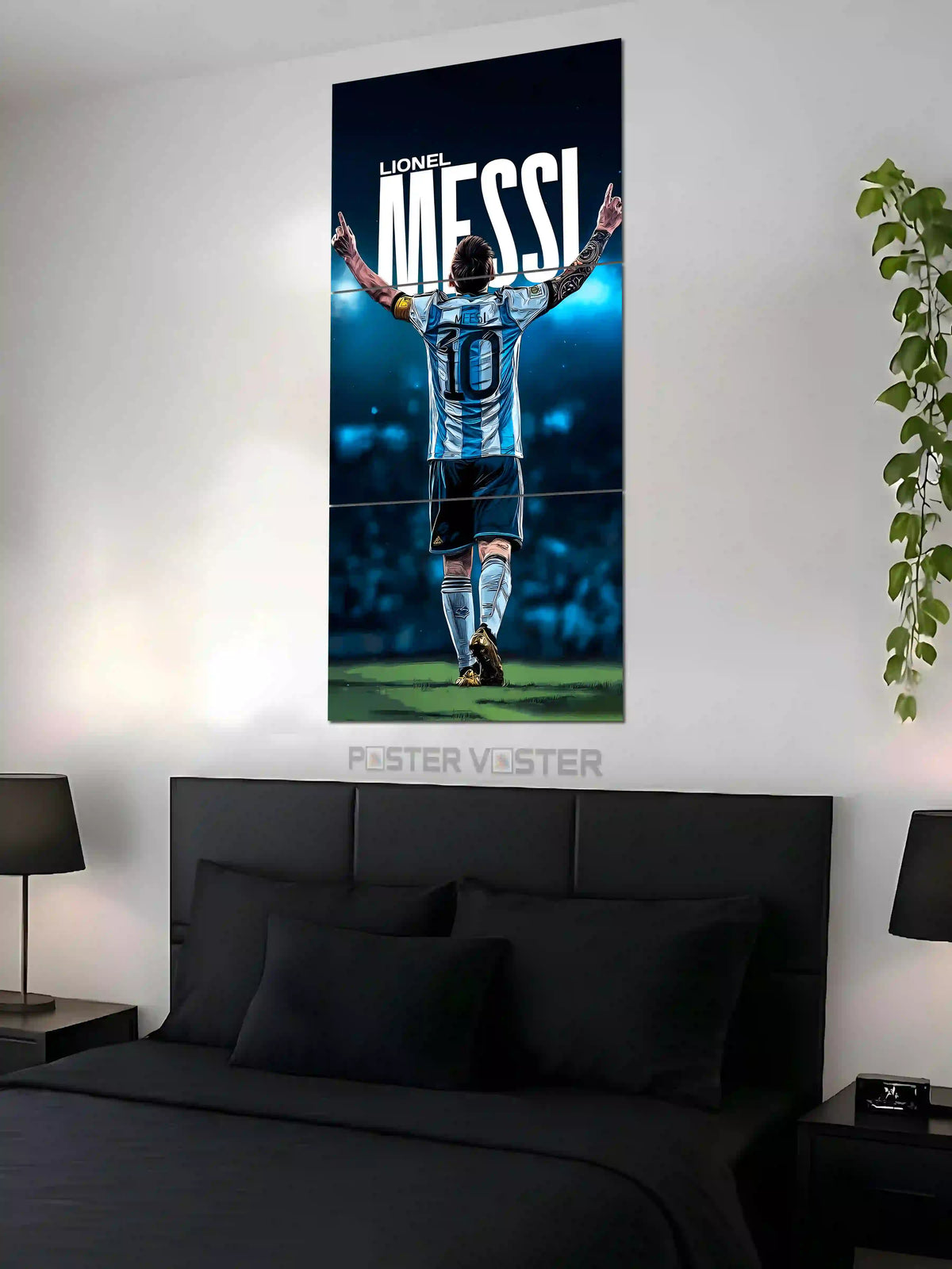 Lionel Messi Argentina 3 Piece Football Split Poster - Poster Voster
