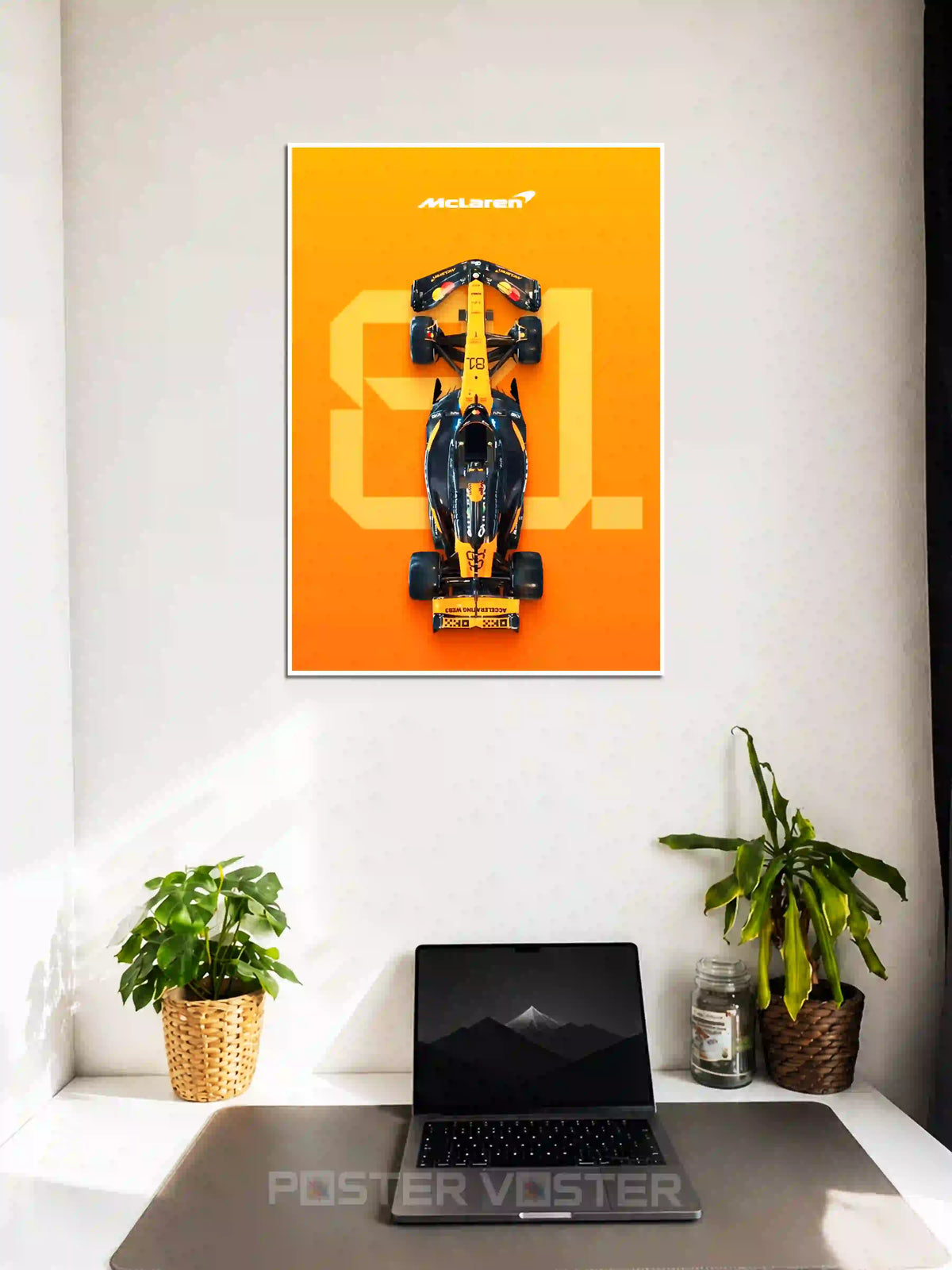 McLaren F1 Racing Car Wall Poster on Wall - Poster Voster