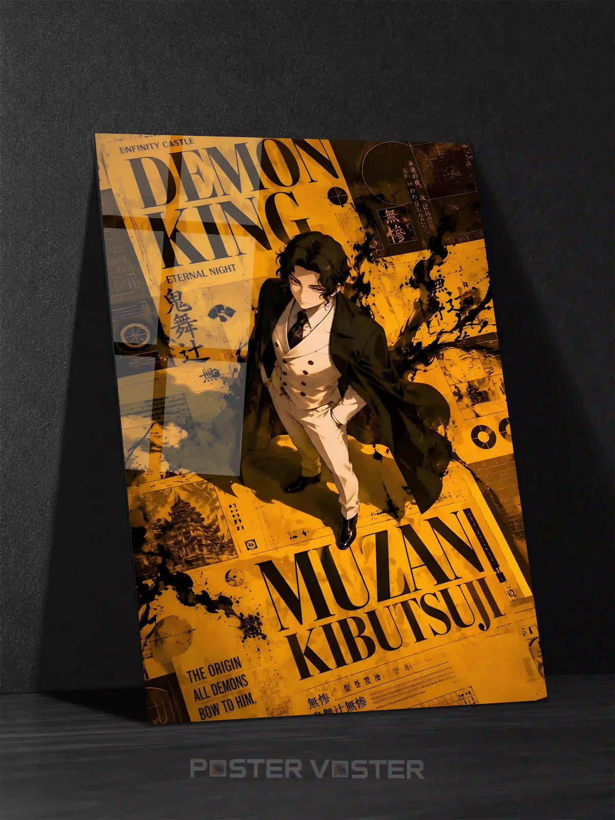 Muzan Kibutsuji Demon King Metal Poster Main Image - Poster Voster