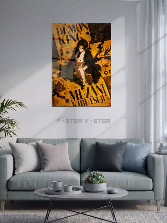 Muzan Kibutsuji Demon King Metal Poster on Wall - Poster Voster