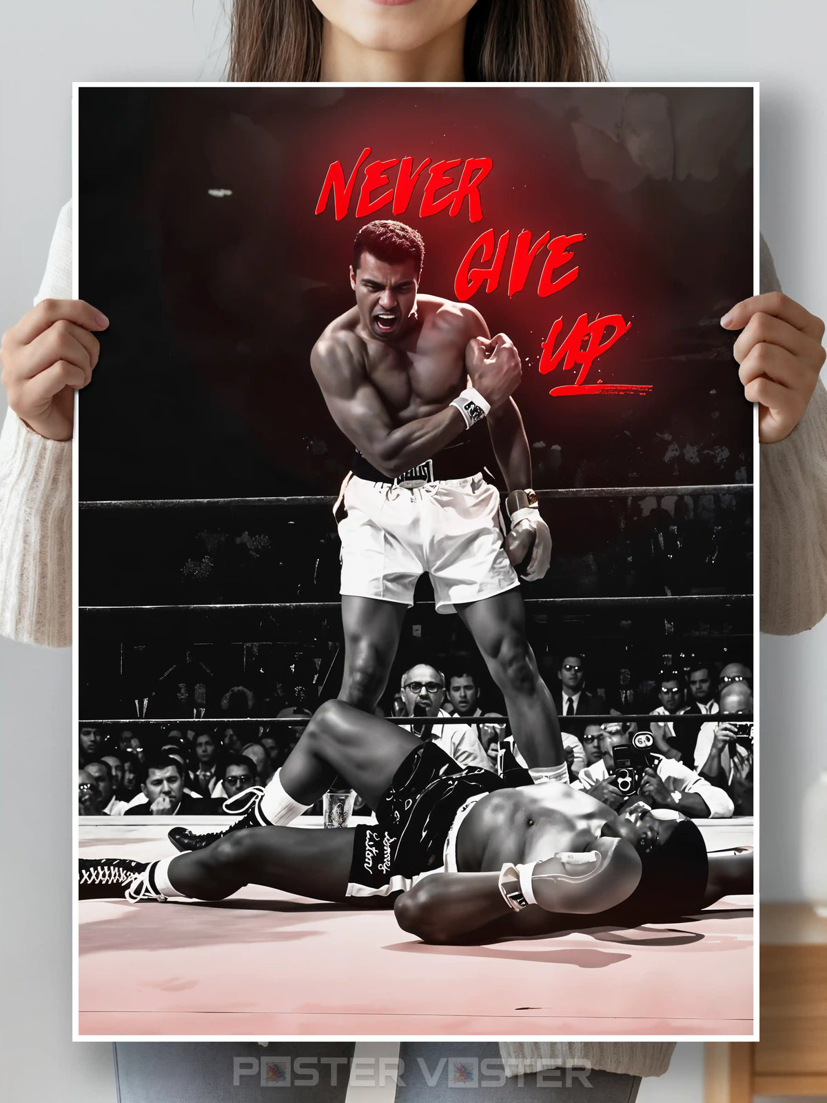 Never Give Up Boxing Motivational Poster Main Image - Poster Voster