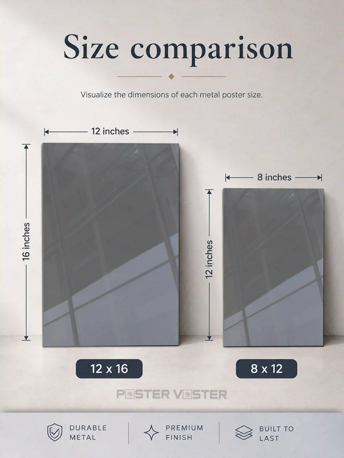 Poster Voster's Metal Posters Size Comparison