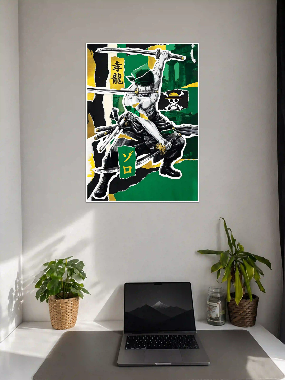 Roronoa Zoro Swords Pose Anime Poster on Wall - Poster Voster
