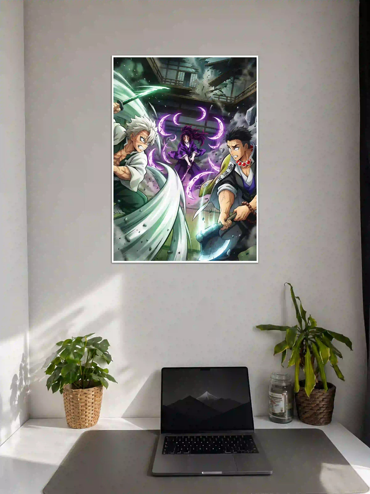 Sanemi & Gyomei vs Kokushibo Demon Slayer Poster on Wall - Poster Voster