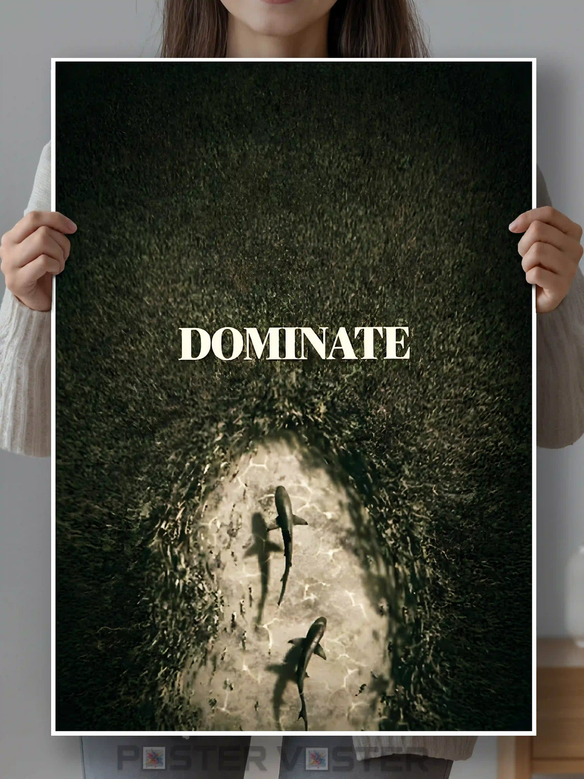 Shark Mindset Dominate Motivational Poster Main Image - Poster Voster