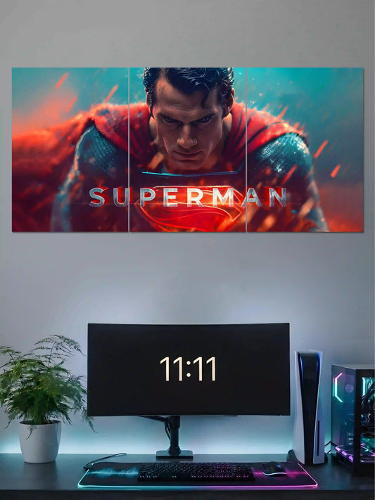 Superman Man of Steel 3 Panel Split Poster Main Image - Poster Voster
