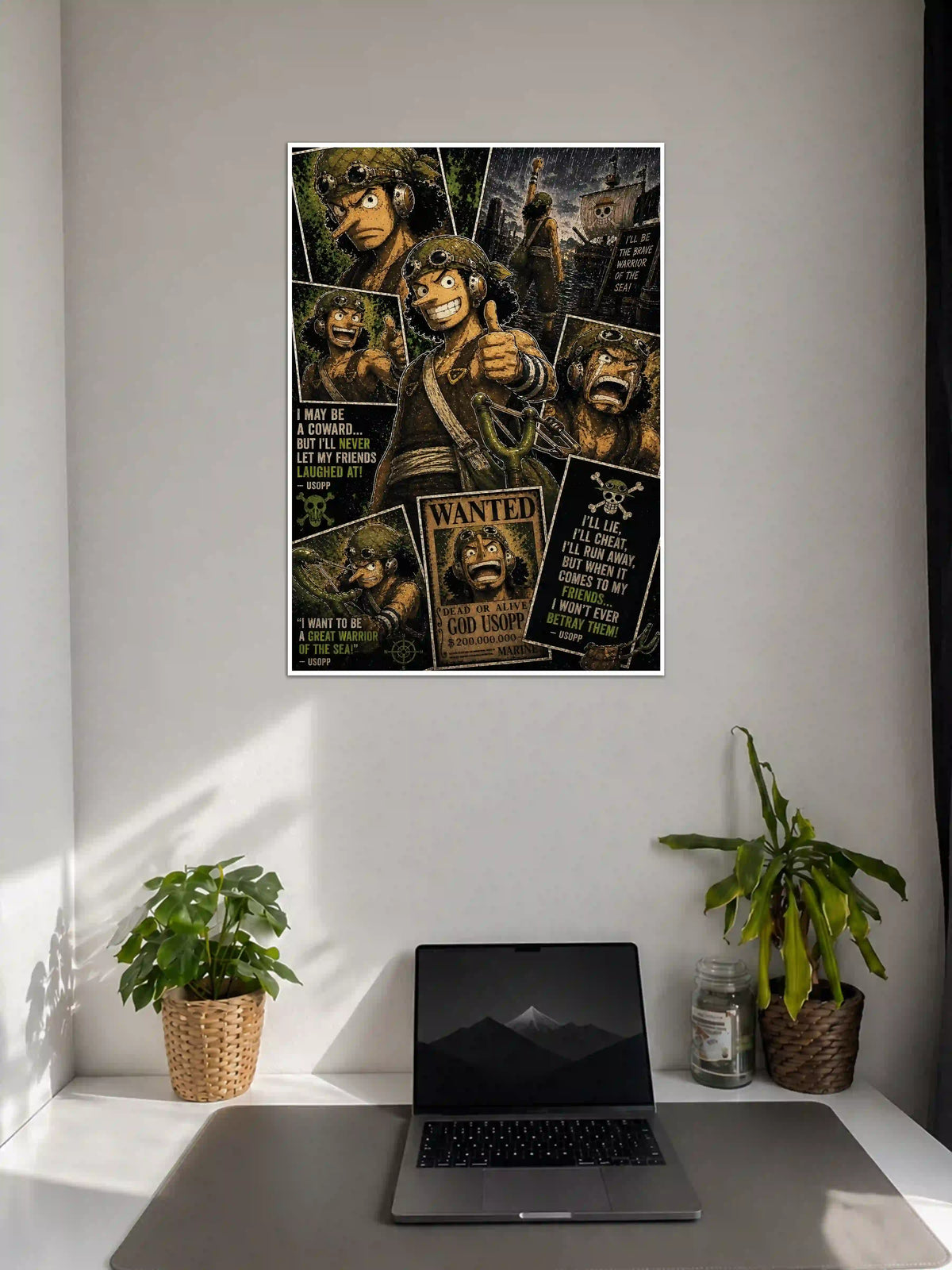 Usopp Wanted & Brave Warrior Poster on Wall - Poster Voster