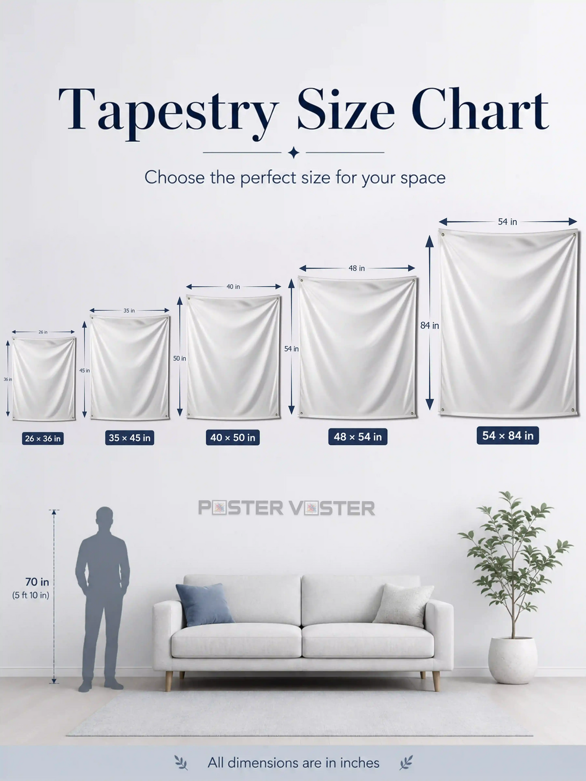 Wall Tapestries Size Chart - Poster Voster