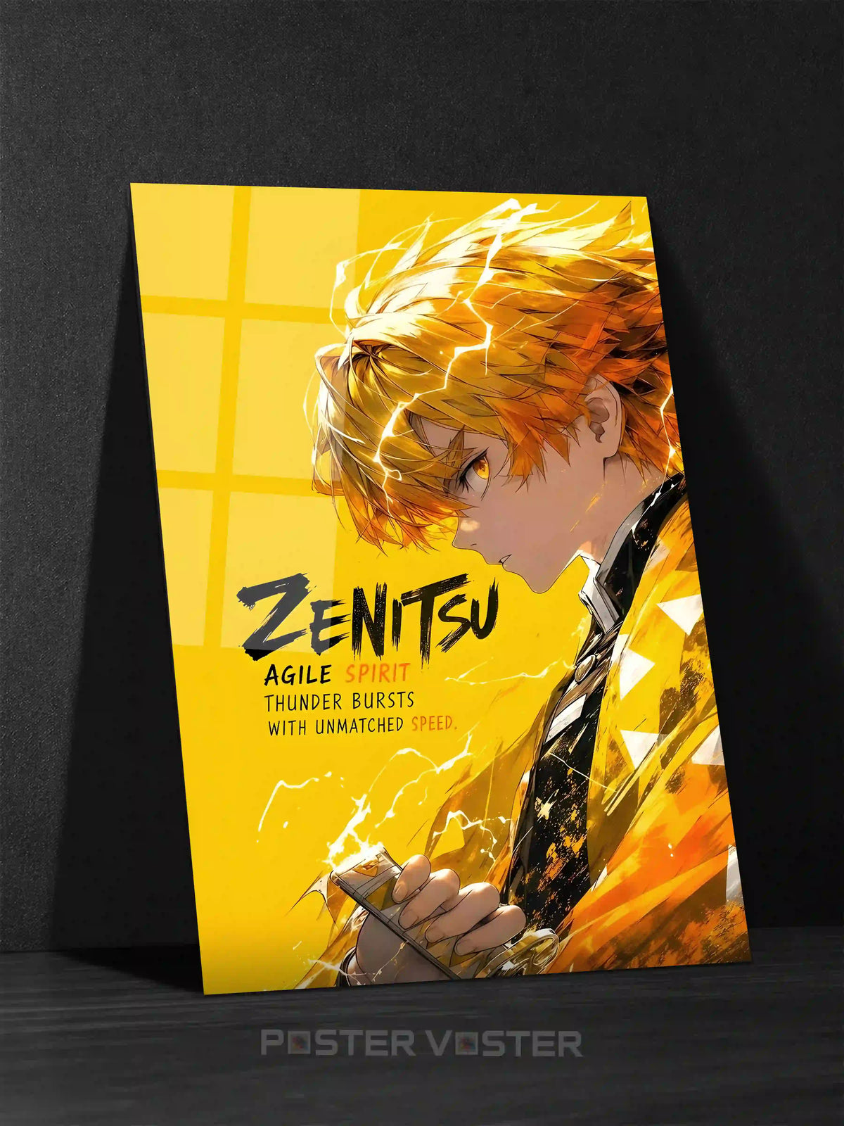 Zenitsu Agatsuma Demon Slayer Metal Poster Main Image - Poster Voster